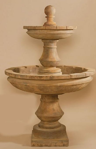 Montefalco Two Tier Large Outdoor Cast Stone Garden Fountain Fountain Tuscan
